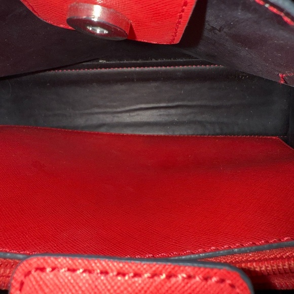 Guess Red Satchel Bag with Gold Accents - Picture 4 of 8